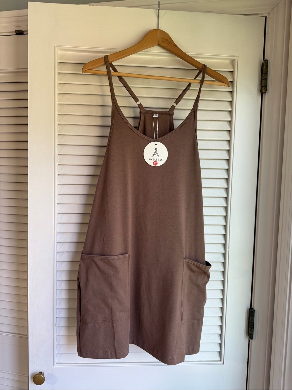 ANJOU Brown Sleeveless Pinafore Dress
